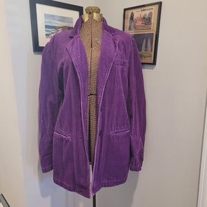 Vintage chunky corduroy purple blazer